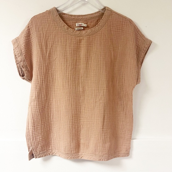 Faherty Dream Cotton Gauze T-Shirt 100% Organic Cotton Tops Oversized Boxy Fit - Picture 2 of 8